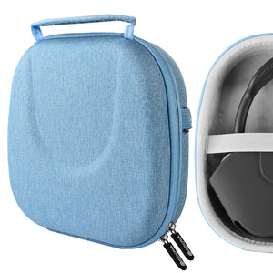 Geekria Shield Headphones Case Compatible with AirPods Max Headphones Case, Replacement Hard Shell Travel Carrying Bag with Room for Smart Case and Accessories Storage (Blue)