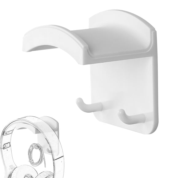 Geekria Gaming Headset Headphone Hook Holder, Headphone Wall Mount Headset Holder, Headsets Hanger Compatible with Bose, SONY, Sennheiser, ATH, AKG, JBL, Beats (White)