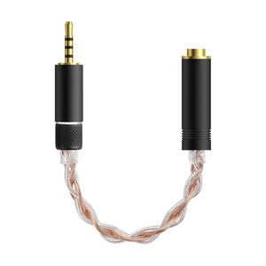 Geekria 2.5mm Balanced Male to 4.4mm Balanced Female Headphones Adapter, Copper and Silverplated Upgrade Cable Conversion Audio Dongle Cable (0.5ft)