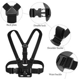 Geekria Chest Mount Strap, Adjustable Harness, Compatible with DJI Osmo Pocket 3, Action 6, 5 Pro, Osmo 360, Insta360 AcePro 2, X5, X4 Air, Hero 13, MAX 2 Action Camera Accessories (Black)