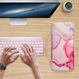 Geekria Hard Shell Keyboard Case, Compatible with Logitech MX Keys Mini Minimalist Wireless Illuminated Keyboard Travel Carrying Bag (Pink Marble)