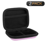 Geekria NOVA Headphones Case for In-Ear Headphones, Replacement Hard Shell Travel Carrying Bag with Cable Storage, Compatible with SONY, JVC, Audio-Technica, Panasonic Headphones (2 Packs / Pink)