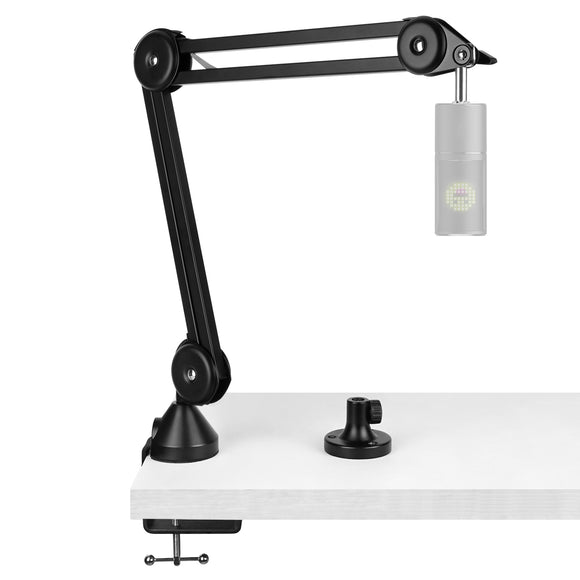 Geekria for Creators Microphone Arm Compatible with Razer Seiren X, Mini, Elite, Emote, Mic Boom Arm Mount Adapter with Tabletop Flange Mount, Suspension Stand, Mic Scissor Arm, Desk Mount Holder