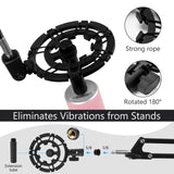 Geekria for Creators Microphone Shock Mount Compatible with Razer Seiren X, Mini, V3, V3 Mini, V2 Pro, V2 X, Elite, Emote Mic Anti-Vibration Suspension Adapter Clamp Mic Holder Clip (Black)