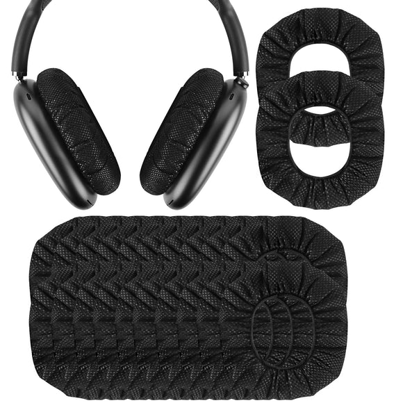 Geekria 30 Pairs Disposable Headphones Ear Cover for Over-Ear Headset Earcup, Stretchable Sanitary Ear Pads Cover, Hygienic Ear Cushion Protector (M / Black)