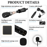 Geekria 48V XLR Lavalier Microphone, Omnidirectional Mic, HD Noise Reduction, Compatible with FIFINE SC3, MAONO G1 NEO Gaming Audio Mixer, Suitable for Camcorders, Recorder (Black / 9.8 FT)