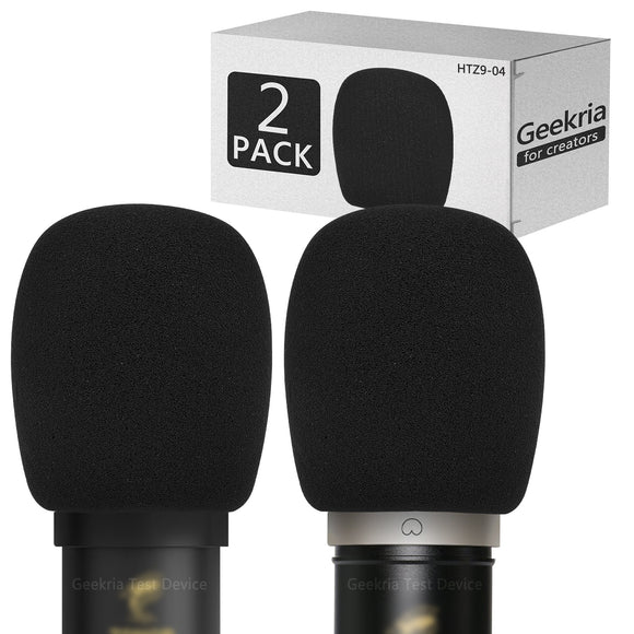 Geekria for Creators Foam Windscreen Compatible with TONOR Q9, TC20, TC30, TC40, TC-2030, ORCA-001 Microphone Antipop Foam Cover, Mic Wind Cover, Sponge Foam Filter (Black / 2 Pack)
