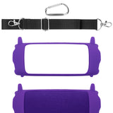 Geekria Silicone Speaker Case Cover Compatible with JBL Flip7, Protective Soft Skin, Replacement Portable Travel Carrying Sleeve with Shoulder Strap (Purple)