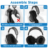 Geekria 30 Pairs Disposable Headphones Ear Cover for Over-Ear Headset Earcup, Stretchable Sanitary Ear Pads Cover, Hygienic Ear Cushion Protector (M / Black)