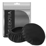 Geekria 2 Pairs Flex Fabric Headphones Ear Covers, Washable & Stretchable Sanitary Earcup Protectors for Large Over-Ear Headset Ear Pads, Sweat Cover for Gym, Gaming (L / Black)