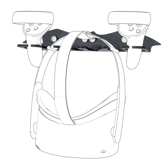 Geekria VR Wall Mount Stand Compatible with Meta Quest 3/Quest Pro/Quest 2/Valve Index/HTC Vive/PlayStation VR Game Accessories Storage Stand Holder Hook VR Headset (Black)