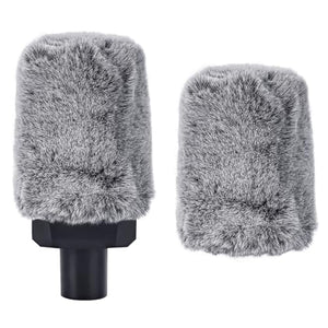 Geekria for Creators Furry Windscreen for 1.6'' (40mm) Diameter Microphones, Mic DeadCat Wind Cover Muff, Windjammer, Fluff Cover Windshield Compatible with HyperX SoloCast (Grey / 2 Pack)