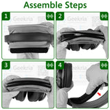 Geekria Medium Hook and Loop Headband Cover + Pad Set / Headband Protector with Zipper / DIY Installation No Tool Needed, Compatible with ATH Bose Beats JBL Hyperx Sony Headphones (Grey)