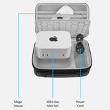 Geekria Mini PC Hard Shell Case, Compatible with Apple 2024 Mac Mini M4 / M4 Pro Travel Carrying Bag, Fit for Magic Mouse, Trackpad and Accessories (Dark Gray)