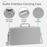 Geekria Audio Interface Carrying Case, Compatible with Akai Professional MPC Live III, EVA Hard Shell Portable Travel Bag (Light Gray)