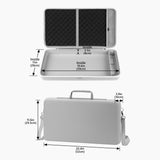 Geekria Audio Interface Carrying Case, Compatible with Akai Professional MPC Live III, EVA Hard Shell Portable Travel Bag (Light Gray)