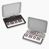 Geekria Audio Interface Carrying Case, Compatible with Akai Professional MPK Mini IV, EVA Hard Shell Portable Travel Bag (Light Gray)