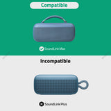 Geekria Silicone Speaker Case Cover Compatible with Bose SoundLink Max Case, Protective Soft Skin, Replacement Portable Speakers Travel Carrying Sleeve with Shoulder Strap (Blue)