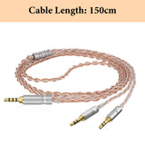 Geekria Apollo 3.5mm TRRS Balanced Cable Compatible with HIFIMAN Edition XS, Denon AH-D5200, FiiO FT1, 6N OCC Braided Silver Plated Audio Cord (150cm / 5ft)
