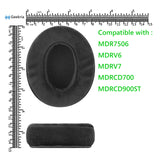 Geekria PRO Extra Thick Velour Replacement Ear Pads for Sony MDR-7506, MDR-V6, MDR-V7, MDR-CD700, MDR-CD900ST Headphones Ear Cushions, Headset Earpads, Ear Cups Cover Repair Parts (Black)