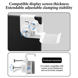 Geekria Clamp-On Headphone Holder for Monitor, Screen-Mount Gaming Headset Hanger Hook, Compatible with Sennheiser, Bose, Beats, Razer, HyperX, Sony Headphones (White)