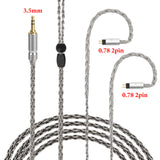 Geekria Apollo Silver-Plated Copper IEM Upgrade Cable, 0.78mm 2-Pin to 3.5mm Replacement Cord, Compatible with 7Hz Zero:2, Orchestra Lite, Cadenza, Hype 4, Supermix 4, 6.5ft (2m)
