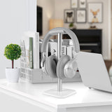 Geekria Aluminum Alloy Headphone Stand for Over-Ear Headphones, Gaming Headset Holder, Desk Display Hanger with Solid Heavy Base Compatible with Beats SoloPro, Bose QC35 (White)