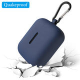 Geekria Silicone Case Cover Compatible with Soundcore by Anker AeroClip True Wireless Earbuds, Protective Earphones Skin Cover with Keychain Hook, Charging Port Accessible, Durable (Blue)