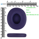 Geekria QuickFit Replacement Ear Pads for Beats Solo 3 (A1796), Solo 3.0 Wireless On-Ear Headphones Ear Cushions, Headset Earpads, Ear Cups Cover Repair Parts (Pop Purple)