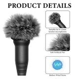 Geekria for Creators Furry Windscreen for 0.3'' (8mm) Diameter Microphones, Mic DeadCat Wind Cover Muff, Fluff Cover Windshield Compatible with Sennheiser ME2 (Grey / 2 Pack)