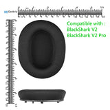 Geekria Comfort Mesh Fabric Replacement Ear Pads for Razer BlackShark V2, BlackShark V2 Pro Headphones Ear Cushions, Headset Earpads, Ear Cups Cover Repair Parts (Black)