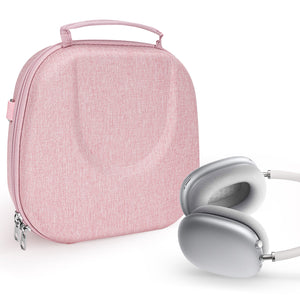 Geekria NOVA Headphones Case, Compatible with AirPods Max Headphones Case, Replacement Hard Shell Travel Carrying Bag with Room for Smart Case and Accessories Storage (Pink)