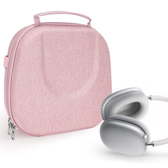 Geekria NOVA Headphones Case, Compatible with Apple AirPods Max Headphones Case, Replacement Hard Shell Travel Carrying Bag with Room for Smart Case and Accessories Storage (Pink)