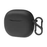 Geekria Silicone Case Cover Compatible with JBL Tune 125TWS True Wireless Earbuds, Earphones Skin Cover, Protective Carrying Case with Keychain Hook, Charging Port Accessible (Black)