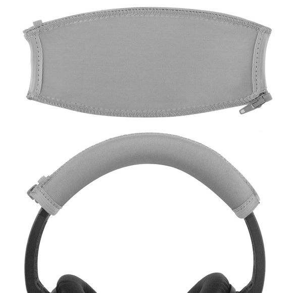 Geekria Flex Fabric Headband Cover Compatible with Bose QuietComfort QC 15, QC2 Headphones, Head Cushion Pad Protector, Replacement Repair Part, Sweat Cover, Easy DIY Installation (Gray)