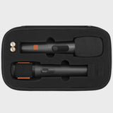 Geekria for Creators Wireless Microphone Case Compatible with JBL Wireless Two Microphone System & JBL PartyBox, Bietrun, Handheld Dual Mic Travel Bag with 2 Mic Covers (Black)