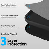 Geekria Shield Case for Over-Ear Headphones, Replacement Hard Shell Travel Carrying Bag with Cable Storage, Compatible with Audeze Maxwell, Soundcore SpaceOnePro, SONY WH-1000XM5 (Dark Grey)