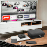 Geekria Hard Shell Travel Carrying Case, Compatible with Apple TV 4K 2024 3rd Generation, Apple TV 4K 2022 3rd Generation, Apple TV 4K 2021 2nd Generation, Apple TV Siri Remote (Dark Grey)