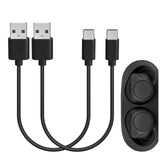 Geekria USB Earbuds Short Charger Cable Compatible with Jabra Elite 10 Gen 2, Elite10, Elite 8, Elite Active 75t, Elite 7 Pro Charger, USB to USB-C Replacement Power Charging Cord (1ft/30cm 2Pack)