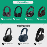 Geekria Elite Charging Headphones Case Compatible with Beats Solo 4, Studio Pro, Sony WH-H800 and More, Replacement Hard Shell Travel Carrying Bag (Black) Without Power Bank