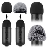 Geekria for Creators Foam and Furry Microphone Windscreen Combo Pack Compatible with Blue Yeti, Yeti Pro Microphone Antipop Foam Cover, Mic Wind Cover, Fluff Windscreen Muff