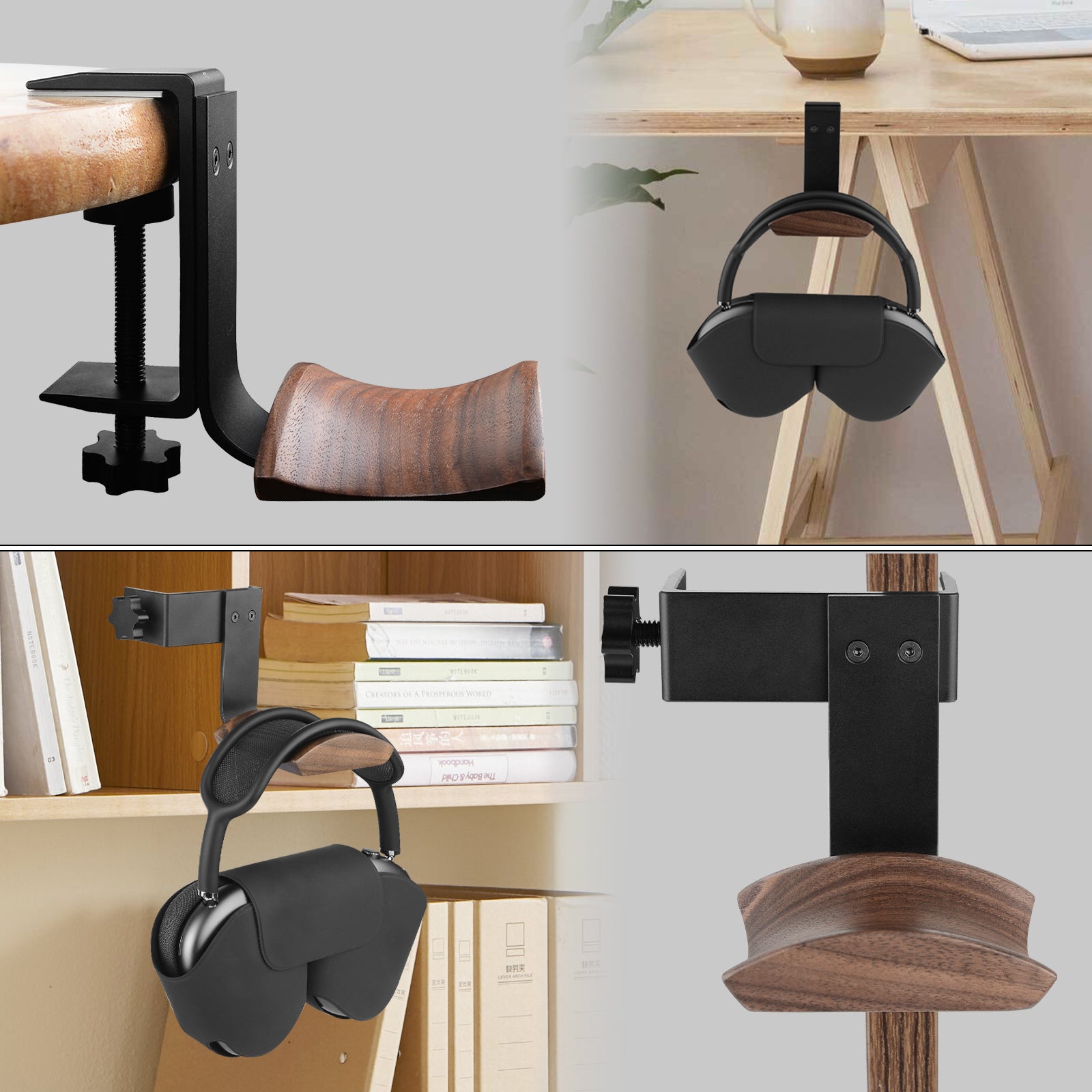Wooden Headphone Stand Stylish Desk Headset Holder for Over-Ear Headphones  Headset Stand for Sennheiser, Bose, Beats, Razer, AKG, Airpod Max, HyperX