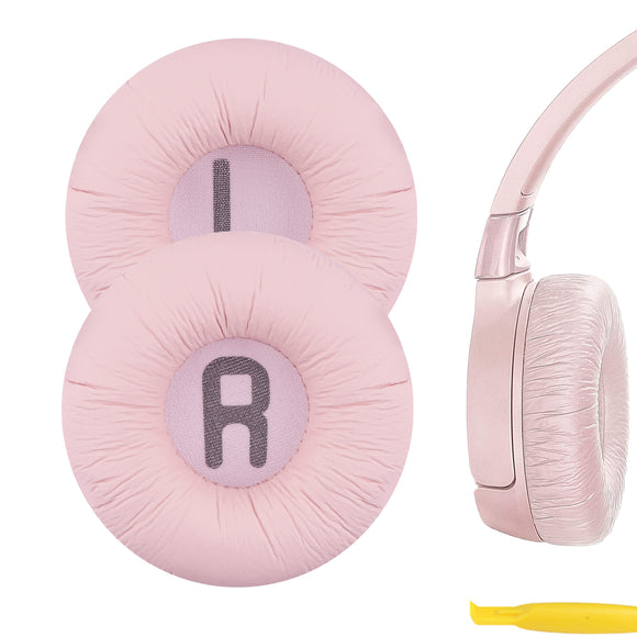 Geekria NOVA Leatherette Replacement Ear Pads Compatible with JBL JR 300, T300BT, T450BT, T500BT, Tune 500/ 500BT/ 510BT/ 520 Headphones, Ear Cushions, Repair Parts (Pink)