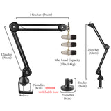 Geekria for Creators Microphone Arm Compatible with AKG Lyra Ultra-HD, P120, P220, C214 Mic Boom Arm Mount Adapter with Tabletop Flange Mount, Suspension Stand, Mic Scissor Arm, Desk Mount Holder