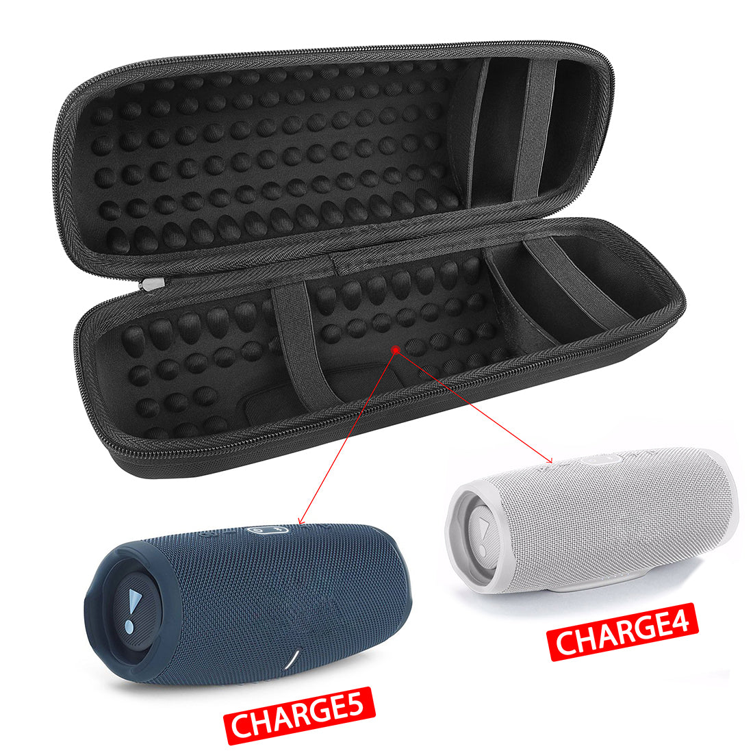 Geekria Shield Speaker Case Compatible with JBL Charge 5, Charge 4 Por