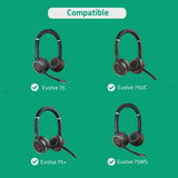 Geekria Comfort Mesh Fabric Replacement Ear Pads for Jabra Evolve 75/ 75UC/ 75+/ 75MS (Not fit for Jabra Evolve2 75 PC Wireless) Headphones, Ear Cushions (Black)