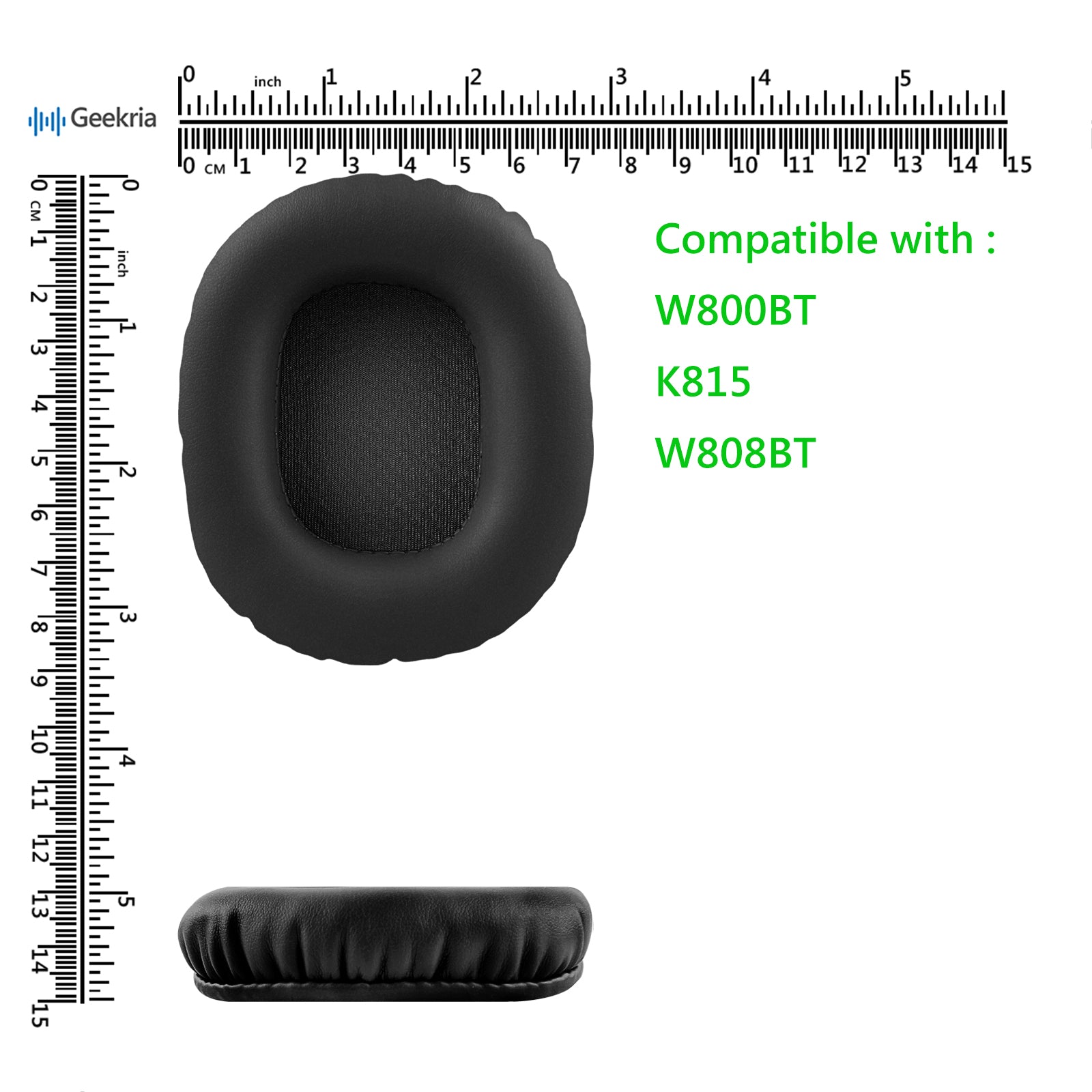 GEEKRIA QuickFit Ohrpolster Aus Protein-Leder – Ersatz Für Edifier W830BT / W860NB Kopfhörer, Schwarz