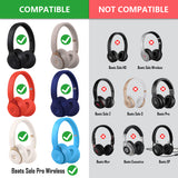 Geekria QuickFit Replacement Ear Pads for Beats Solo Pro (A1881) Headphones Ear Cushions, Headset Earpads, Ear Cups Cover Repair Parts (Black)