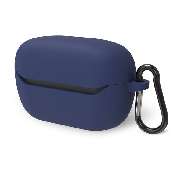 Geekria Silicone Case Cover Compatible with JBL Endurance Race 2 True Wireless Earbuds, Protective Earphones Skin Cover with Keychain Hook, Charging Port Accessible Front LED Visible (Blue)
