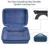 Geekria Shield Speaker Case Compatible with Bose Soundlink Max Case Cover, Replacement Hard Shell Portable Speaker Protective Carrying Bag with Cable Storage (Blue)